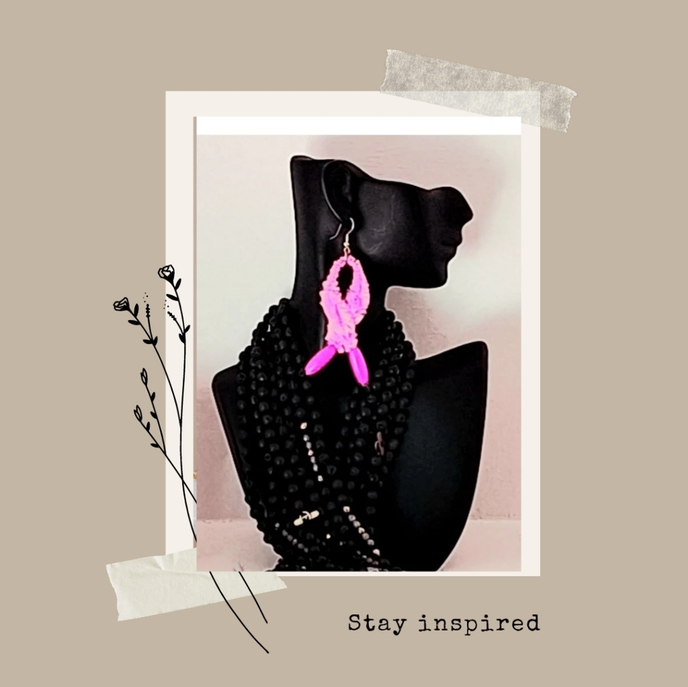 Breast Cancer Awareness Earrings (3) pairs